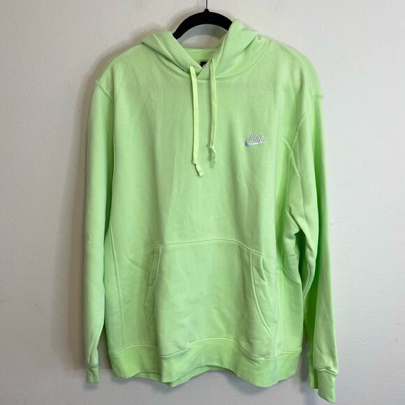 Nike Other - Nike Sportswear Men's Club Fleece Pullover Hoodie Sweatshirt Lime Green Size L